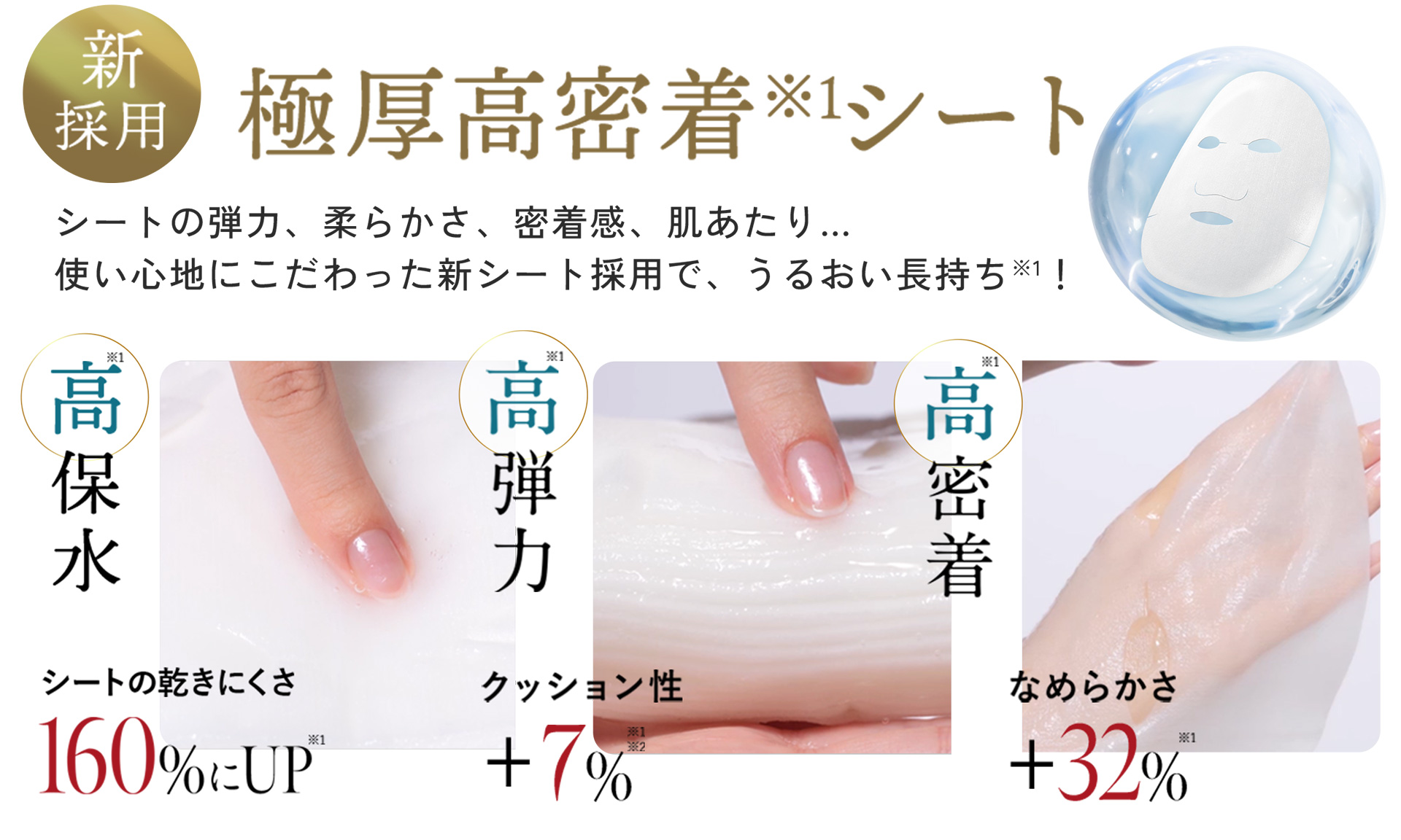 黄金比シートをさらにアップデート　ひたひた感が160%に。